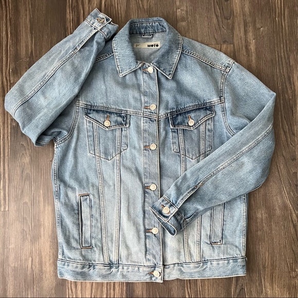 Topshop Jackets & Blazers - Topshop Light Wash Classic Denim Jean Jacket